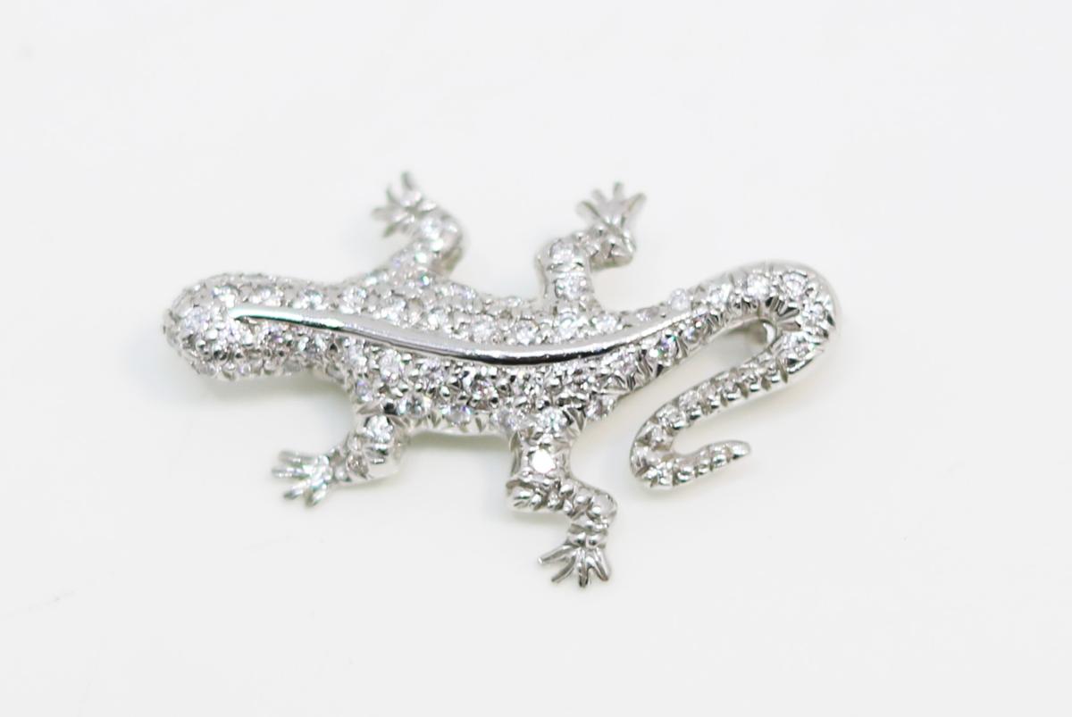 TIFFANY&Co. ティファニー ブローチ Lizard リザード トカゲ 刻印:PT850 ダイヤ ジュエリー 宝石